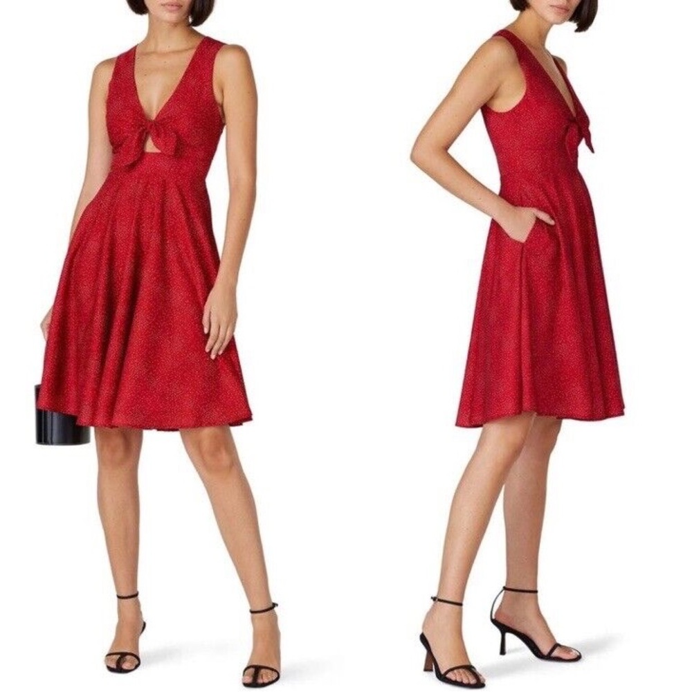HUTCH key hole, Elegant Red Sleeveless Dress